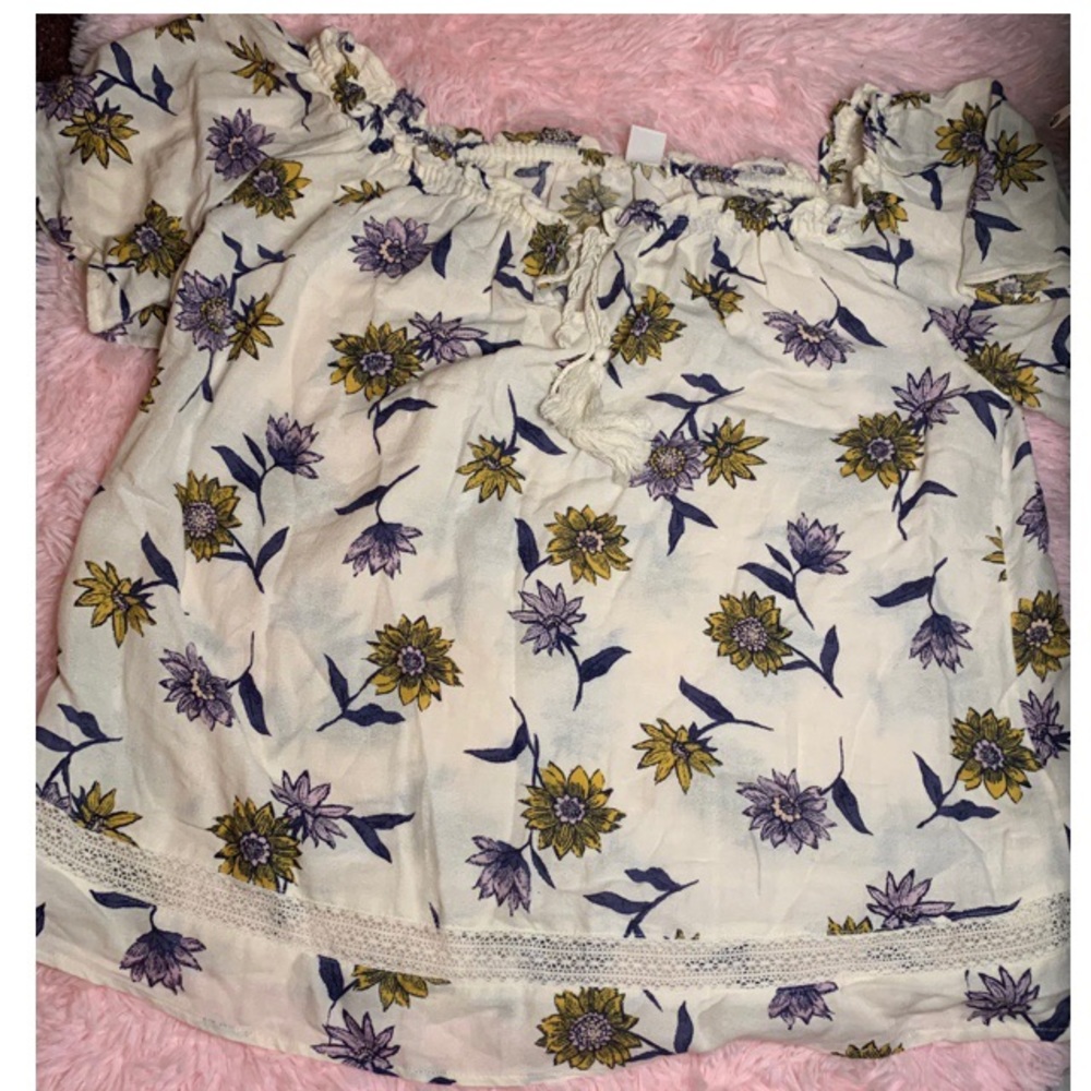 Off the shoulder floral blouse